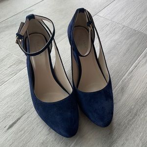 Cole Haan blue suede wedge